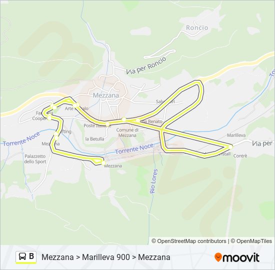 B Route: Schedules, Stops & Maps - Mezzana > Marilleva 900 > Mezzana ...