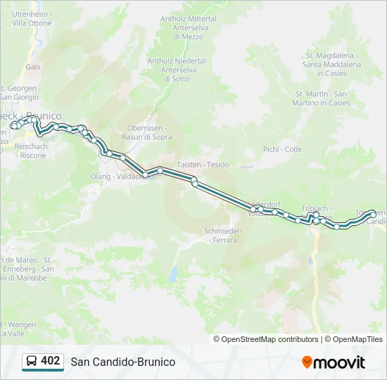 402 Bus Line Map
