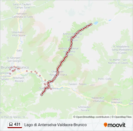 431 Bus Line Map