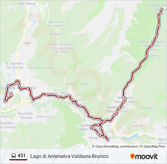 431 bus Line Map