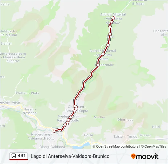 431 Bus Line Map