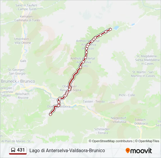 431 Bus Line Map