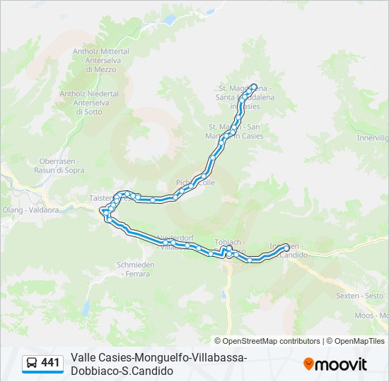 441 bus Line Map