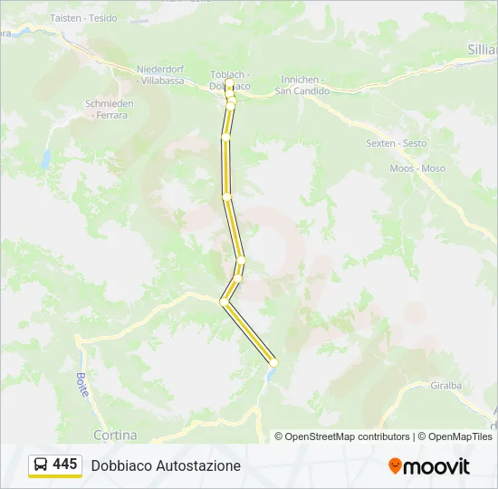 445 Bus Line Map