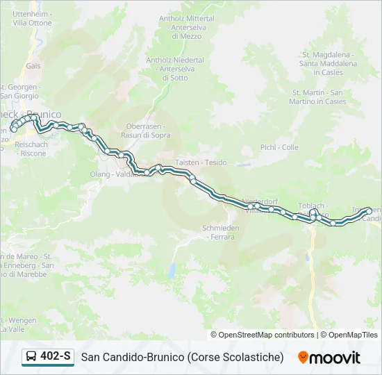 402-S Bus Line Map