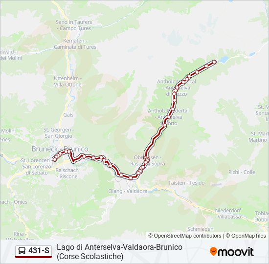 431-S bus Line Map