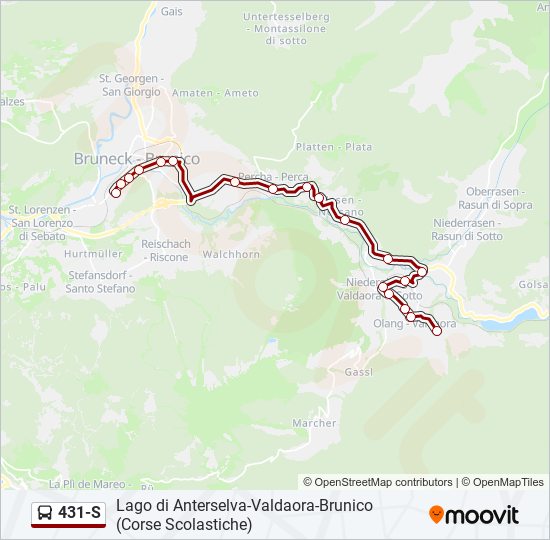 431-S bus Line Map