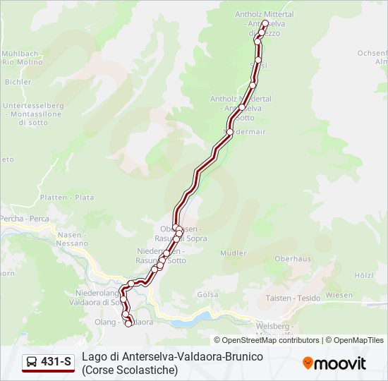 431-S bus Line Map