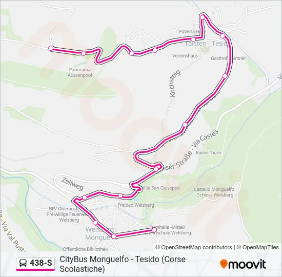 438-S Bus Line Map