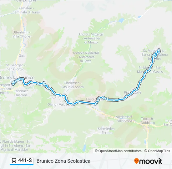 Percorso linea bus 441-S