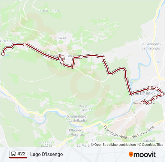 Percorso linea bus 422
