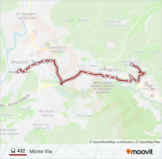 432 Bus Line Map