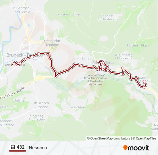 432 Bus Line Map