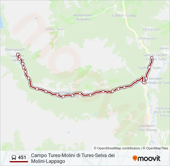 451 Bus Line Map