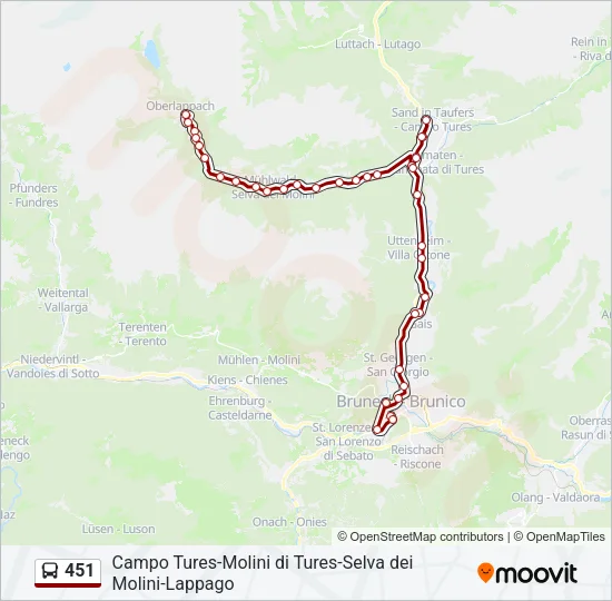 451 Bus Line Map