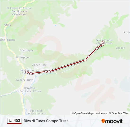 452 Bus Line Map