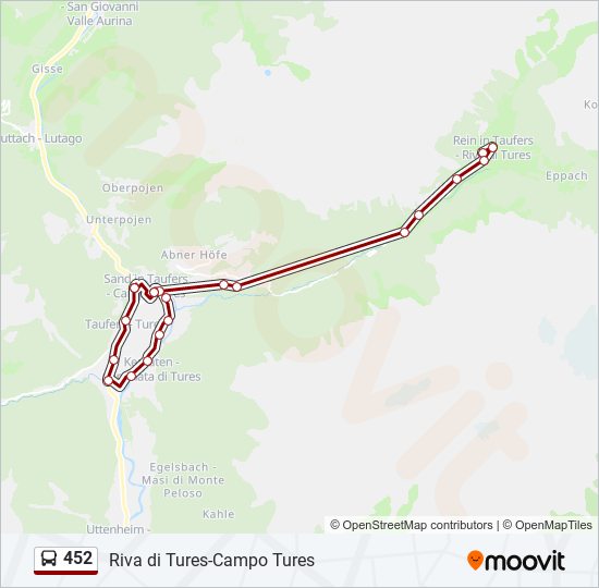 452 bus Line Map