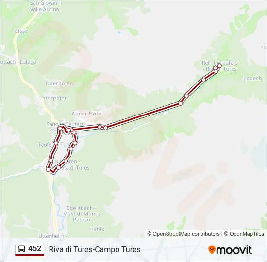 452 Bus Line Map