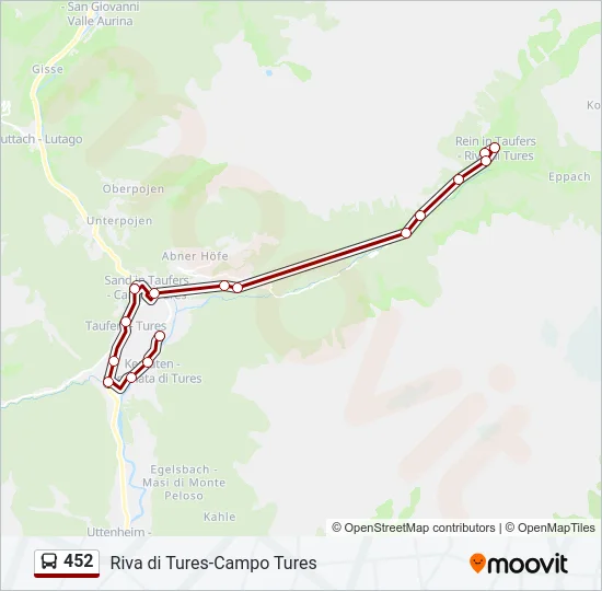 452 Bus Line Map