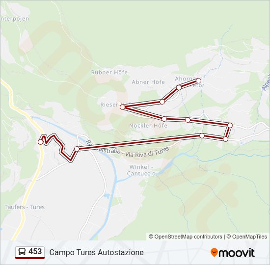 Percorso linea bus 453