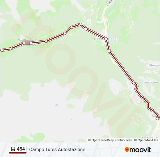 454 Bus Line Map