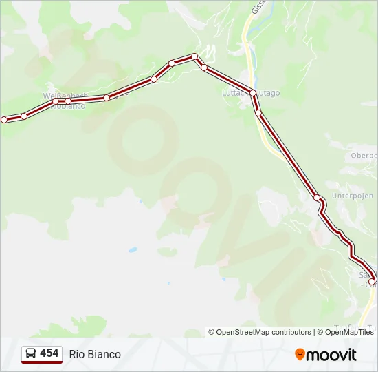 454 Bus Line Map