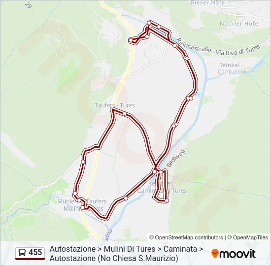 455 Bus Line Map
