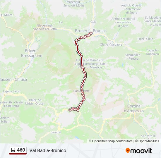 Percorso linea bus 460