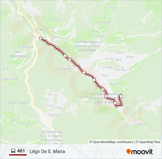 461 Bus Line Map