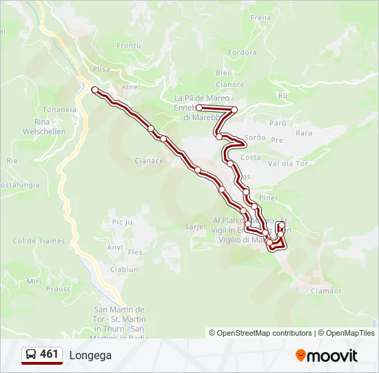 461 Bus Line Map