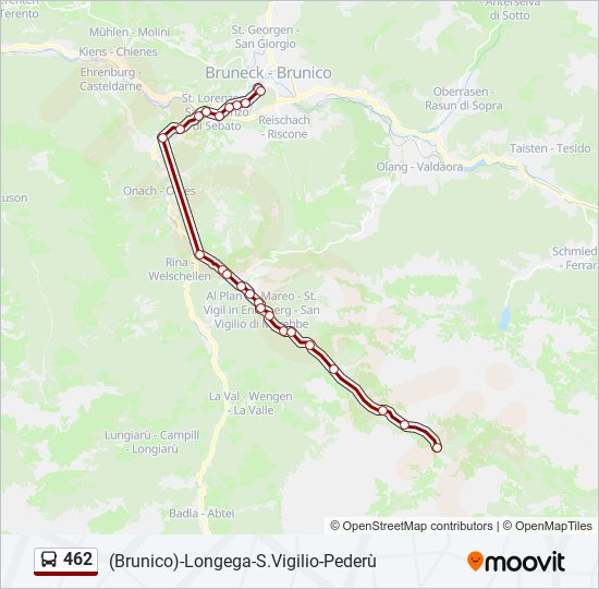 Percorso linea bus 462