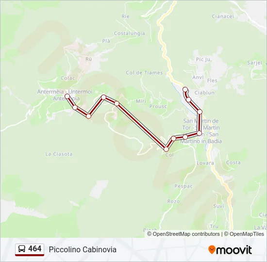 464 Bus Line Map