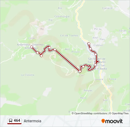 464 Bus Line Map