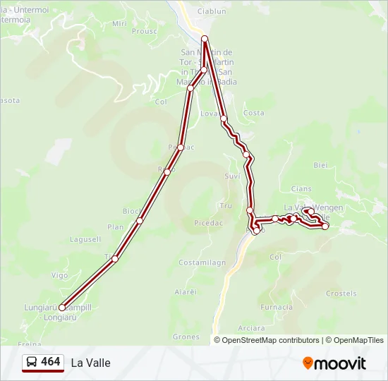 464 Bus Line Map