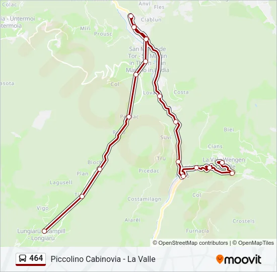 464 Bus Line Map