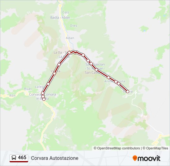 Percorso linea bus 465