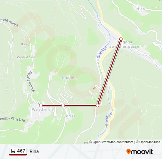 467 Bus Line Map