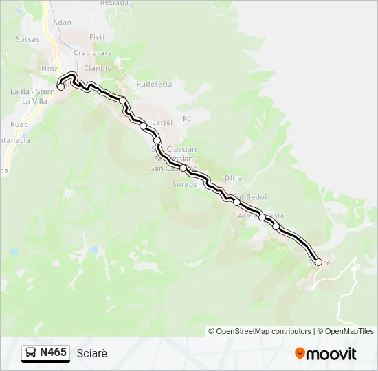N465 Bus Line Map