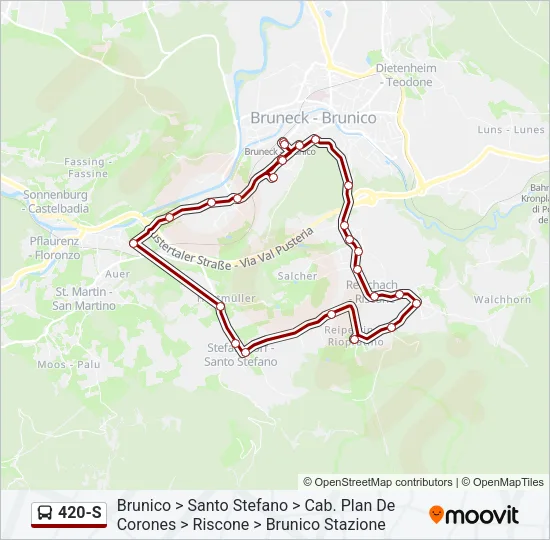 420-S Bus Line Map