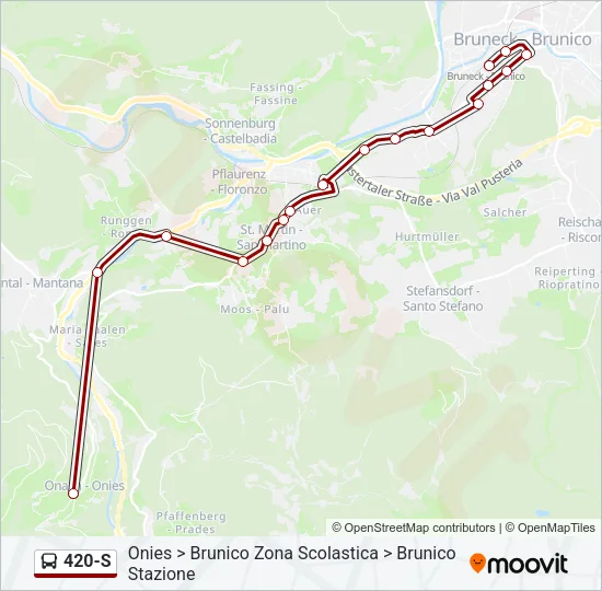 420-S Bus Line Map
