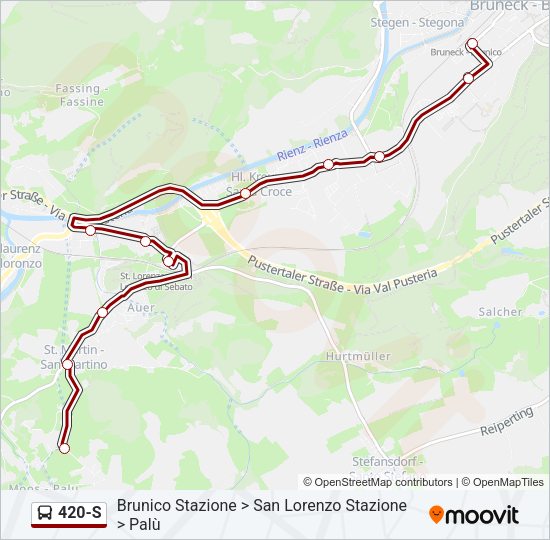 Percorso linea bus 420-S