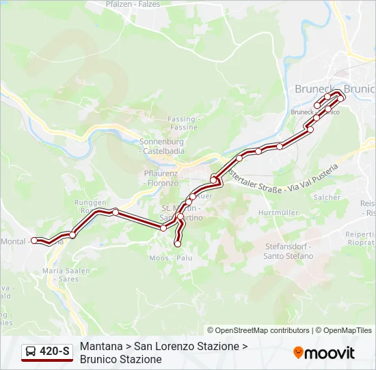 420-S Bus Line Map
