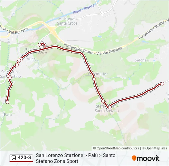 420-S Bus Line Map