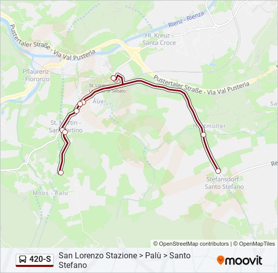 Percorso linea bus 420-S