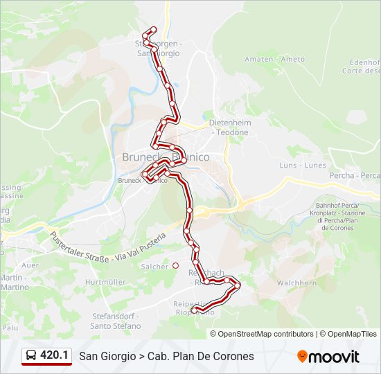 Percorso linea bus 420.1