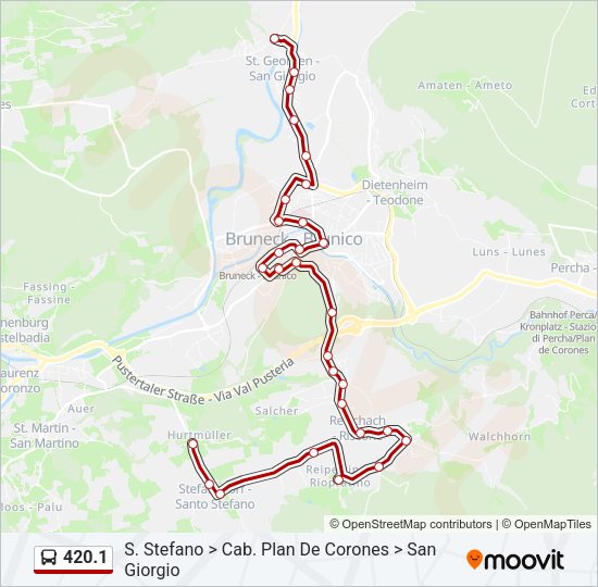 Percorso linea bus 420.1