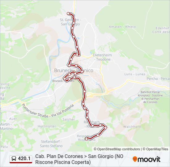 Percorso linea bus 420.1