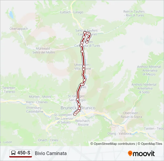 450-S Bus Line Map
