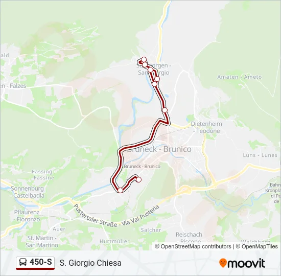450-S Bus Line Map