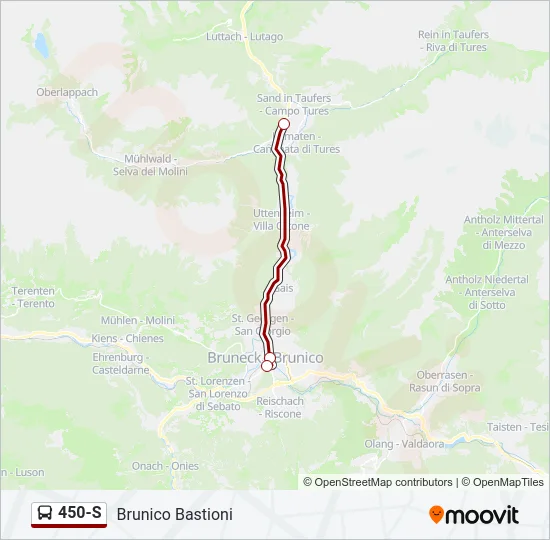 450-S Bus Line Map